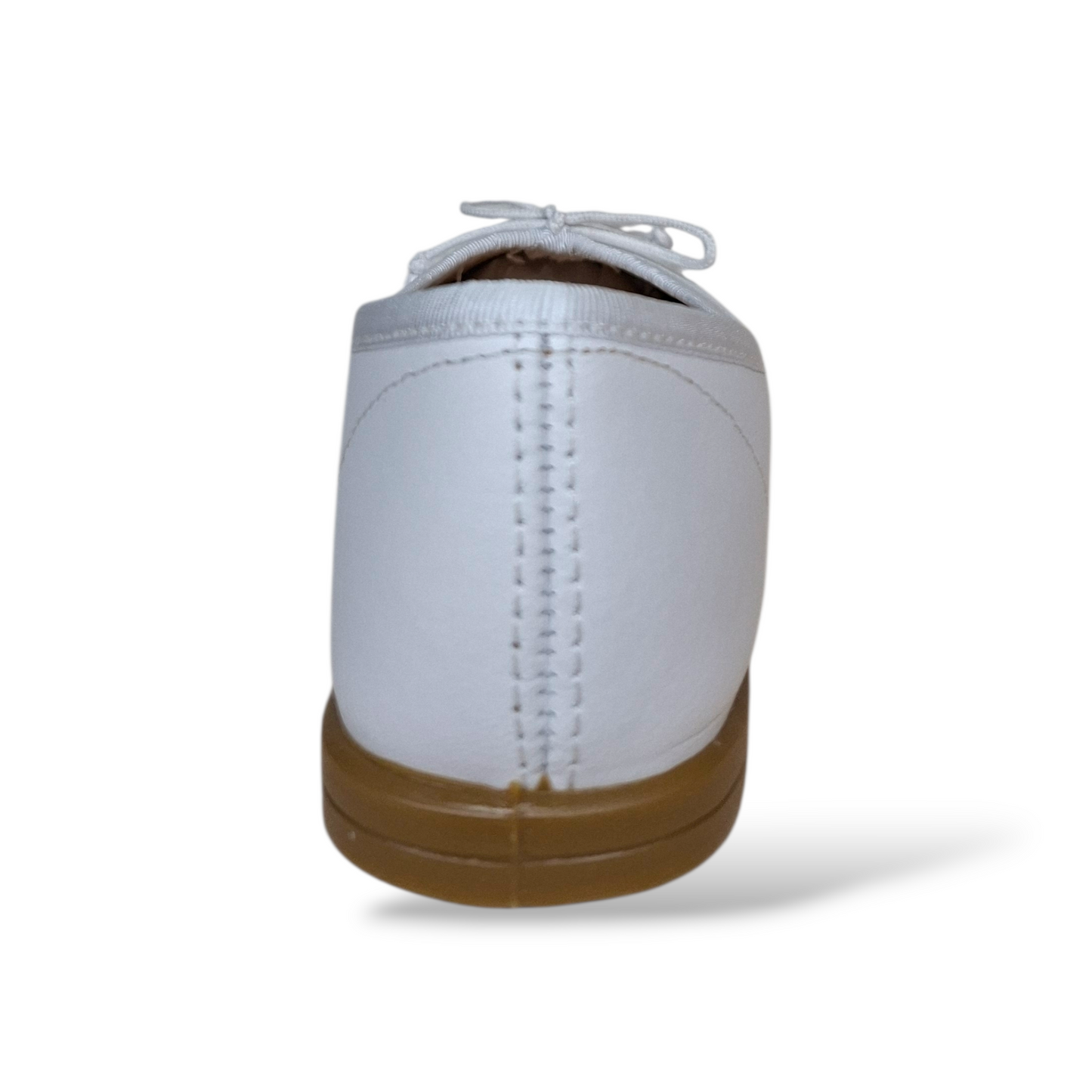 Ballerine bambina PANYNO bianco pelle elastico cerimonia eleganti