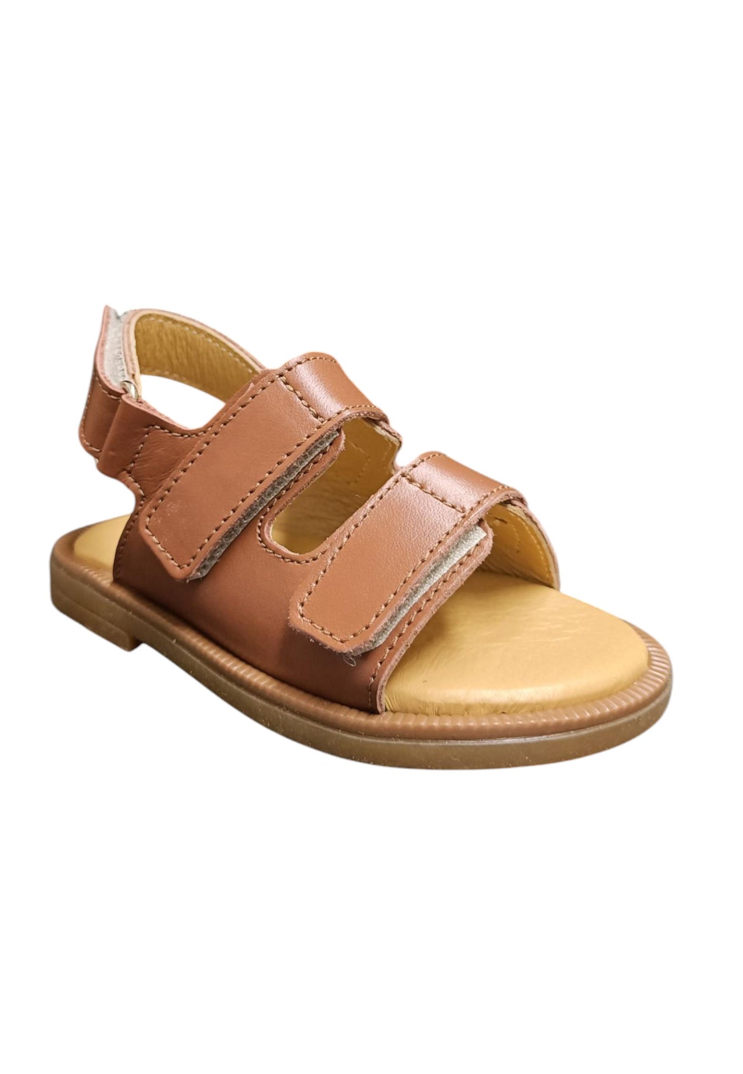 Sandalo bambino Platis Open Classic cuoio pelle - Sandalo da passeggio con velcro