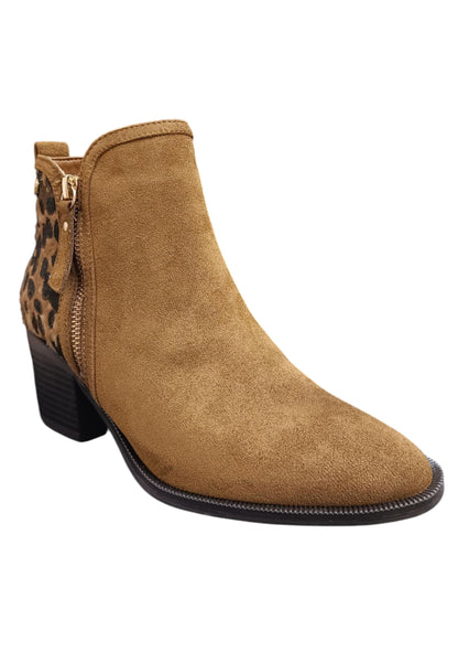 Stivaletti donna XTI camel maculato suede - Stile urban con zip laterale