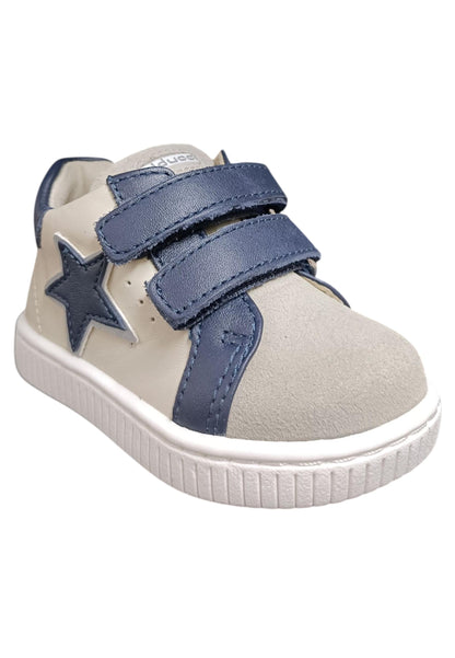 Sneakers primi passi bambino Balducci Cita bianco blu pelle - Freschezza classica con velcro