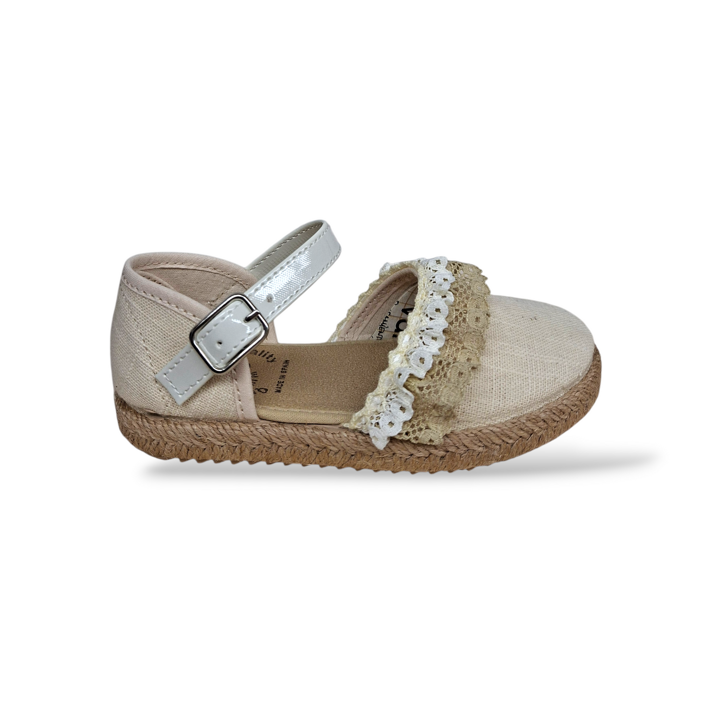Scarpe espadrillas Bambine e ragazze VUL-LADI vulcanizados 7361-652 beige-bianco fibia