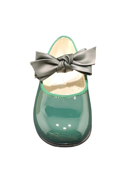 Ballerina bambino Panyno B2601 verdone vernice fibbia fiocco estraibile elegance