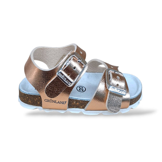 Sandalo Bio Sughero Bambine Grunland Junior Aria Cipria – Primissimi Passi Fibia EVA Taglia 20-24