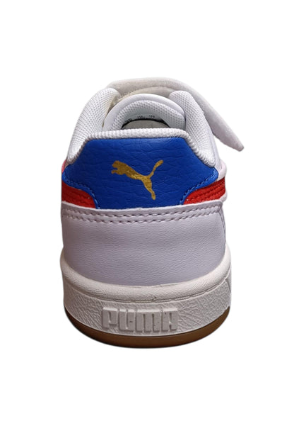 sarpe sneakers Bambini e ragazzi PUMA CAVEN  bianco-rosso-azzurro laccio elastico e velcro