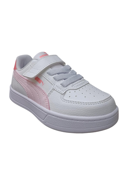 Scarpe sneakers Bambine e ragazze PUMA CAVEN  bianco-rosa laccio elastico e velcro