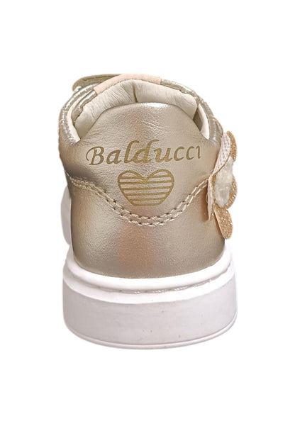 Sneakers primi passi bambina Balducci Cita oro pelle - Eleganza preziosa con velcro