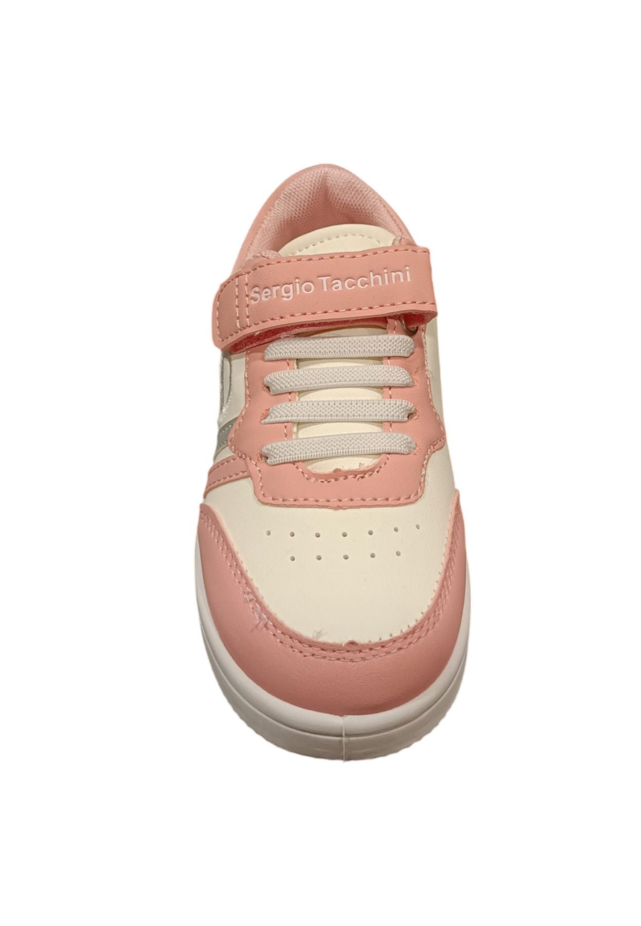 Scarpe snekears Unisex bambino Sergio Tacchini ROMA  bianco-blue-rosso laccio elastico e velcro