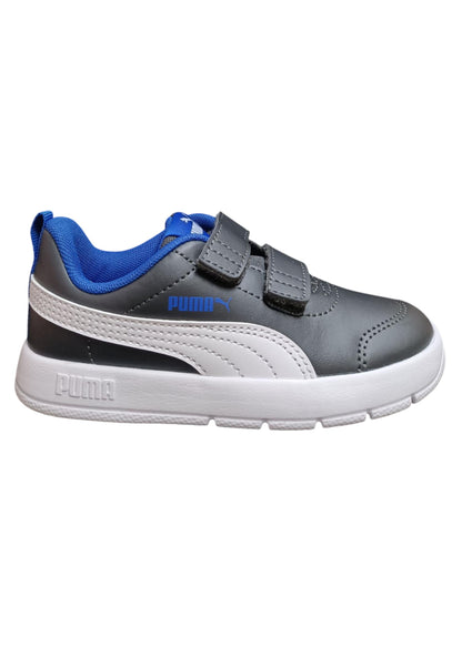 Scarpe sneakers Bambini e ragazzi PUMA COURTFLEX  nero-bianco-blue laccio elastico e velcro