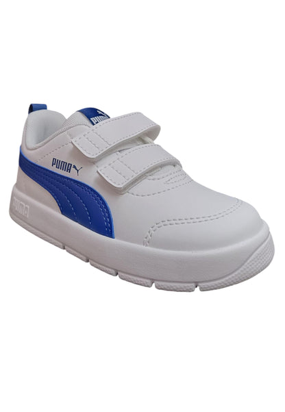 Scarpe sneakers Bambini e ragazzi PUMA COURTFLEX  bianco-blue laccio elastico e velcro