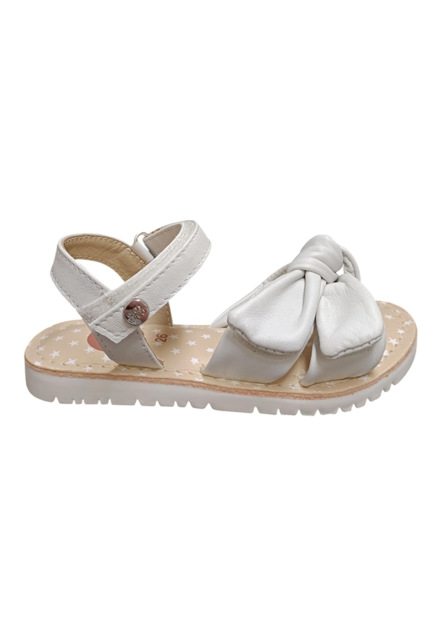 Sandalo bambina Gioseppo Wareham bianco pelle velcro comfort elegance