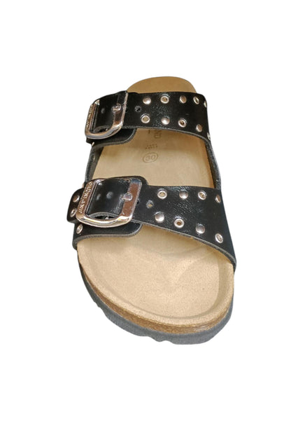 Scarpe ciabatta Bambini e ragazzi Grunland Junior 0739  NERO fibia