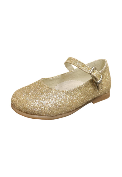 Ballerina bambina Panyno B3024 dorato pelle fibbia fiocco estraibile elegance