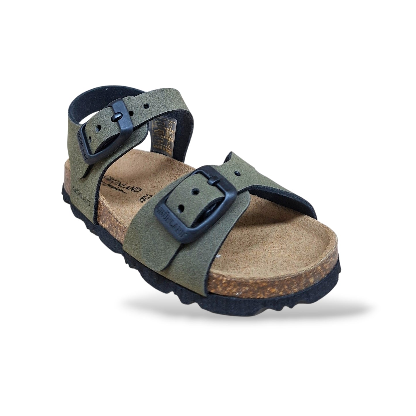 Sandalo Bio Sughero Bambini Grunland Junior Aria Oliva – Primi Passi Fibia EVA