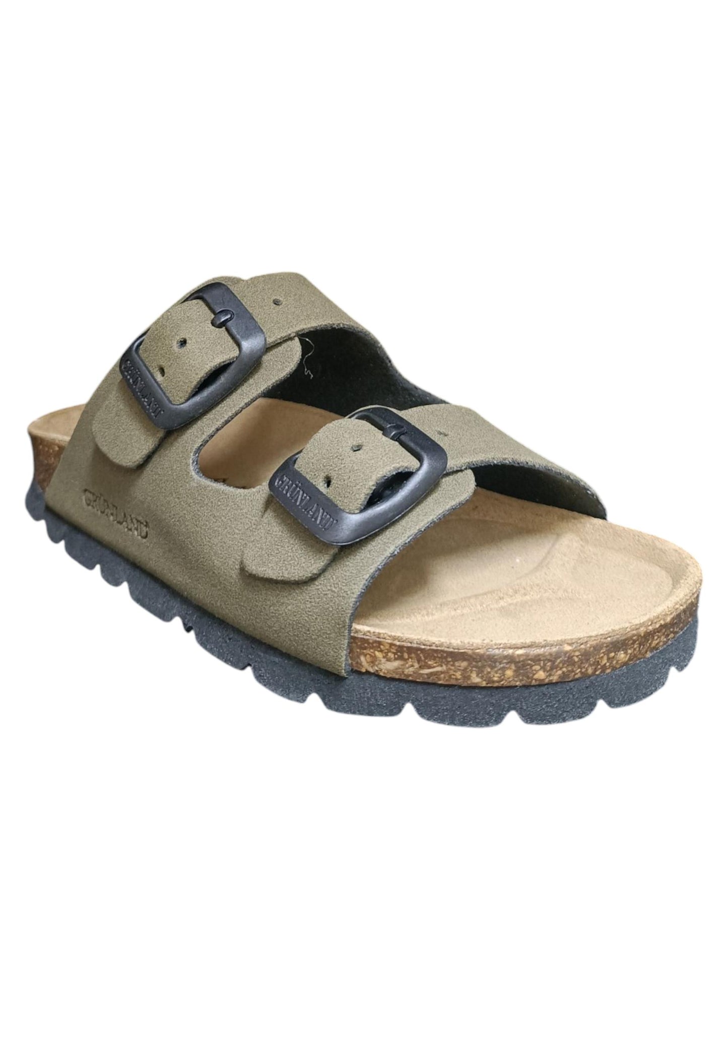 Scarpe ciabatta Bambini e ragazzi Grunland Junior 0714  OLIVA fibia