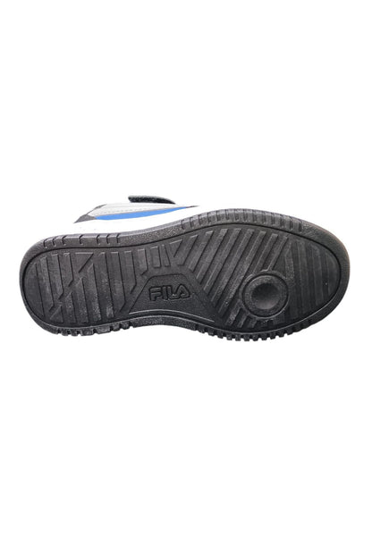 Scarpe sneakers Unisex bambini fila REGA  bianco-nero-celeste-grigio laccio elastico e velcro