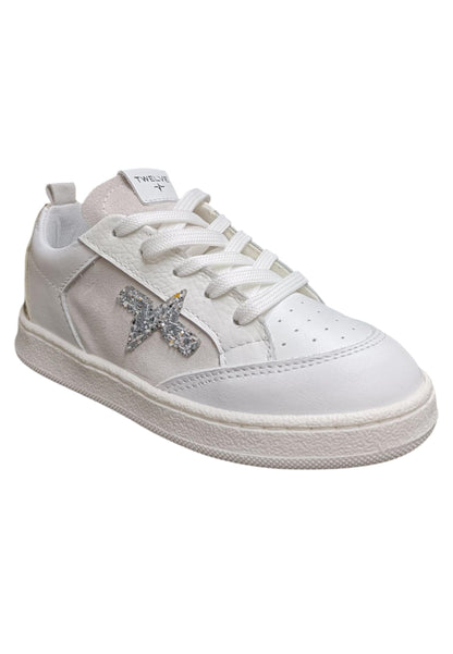 Scarpe sneakers Bambine e ragazze TWELVE RAPTOR  bianco-argento-platino laccio
