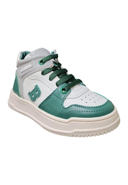 Scarpe sneakers Unisex bambini balducci OTRO  bianco-verdone-grigio laccio e zip laterale