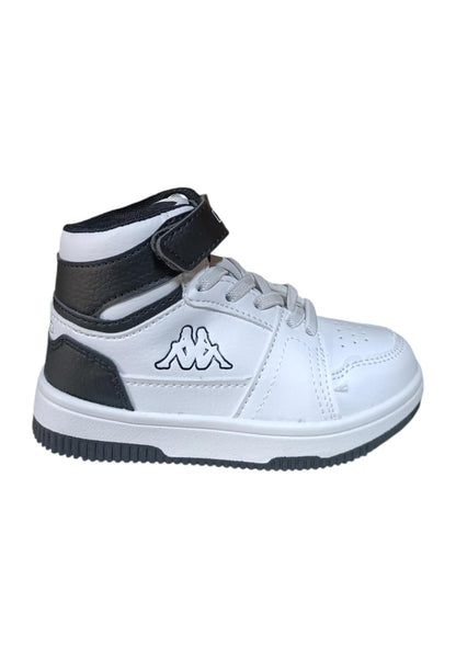 Scarpe sneakers Bambini e ragazzi Kappa KV1  bianco-nero laccio elastico e velcro