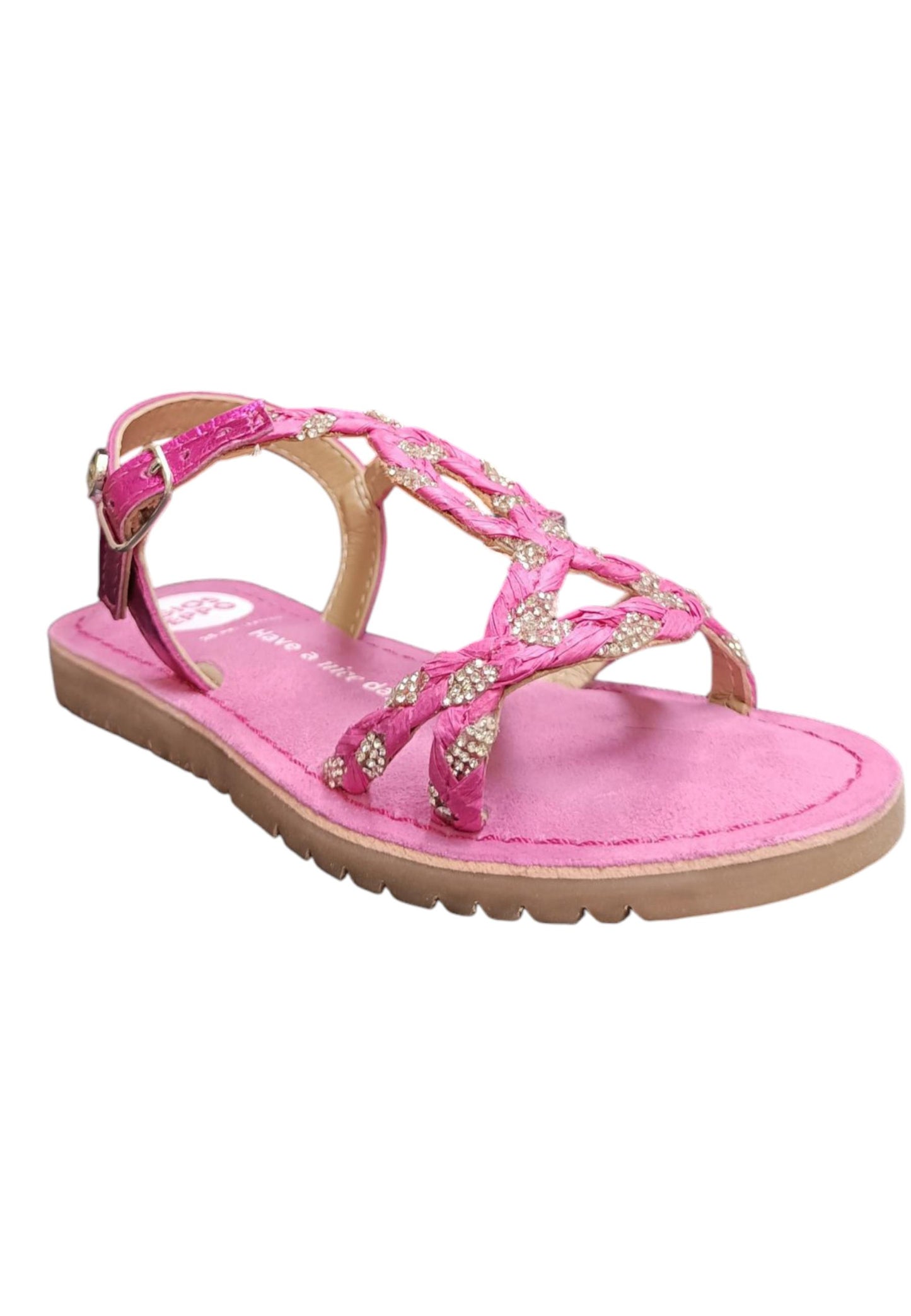Sandalo bambina Gioseppo Wenham fuxja pelle fibbia comfort elegance