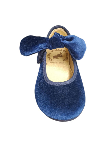 Ballerina bambina Vul-Ladi Candy blu velluto velcro elegance style