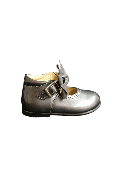 Ballerina primi passi Panyno B1528 grigio vernice fibbia fiocco estraibile