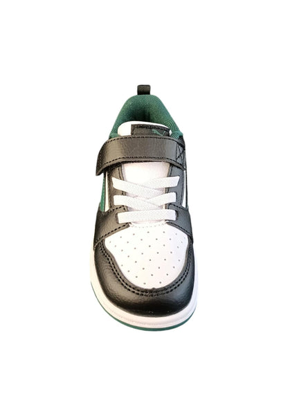 Scarpe sneakers Unisex bambini PUMA REBOUND  bianco-nero-blue laccio elastico e velcro