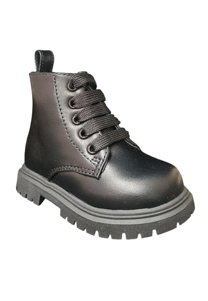 Scarpe anfibio Unisex bambini cult MARTIN nero laccio e zip laterale