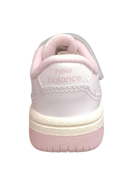 Scarpe sneakers Bambine e ragazze New Balance B80  bianco-rosa laccio elastico e velcro