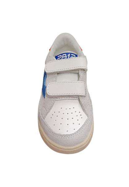 Scarpe sneakers Bambine e ragazze 2B12 BABYMINI PLAY bianco-grigio-rosso velcro