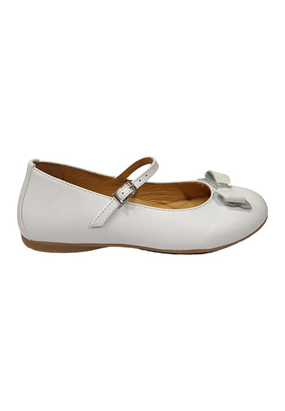 Ballerina bambina Platis P2079 bianco multicolore pelle fibbia elegance style