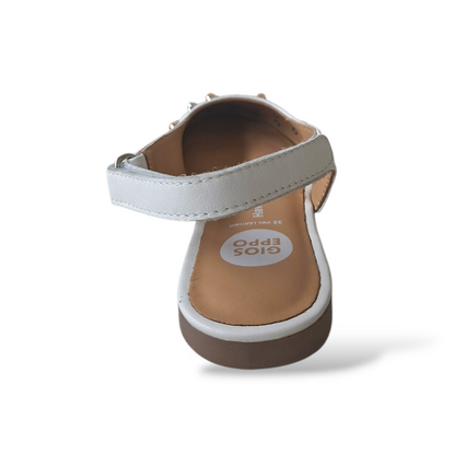 Ballerine-cerimonia-bambina-Gioseppo-Namanye-pelle-bianco-platino-moderne-Scarpetteria-Gica-Trani
