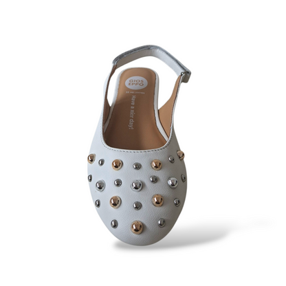 Scarpe-bambina-pelle-bianco-argento-Gioseppo-Namanye-design-contemporaneo-Scarpetteria-Gica-Trani
