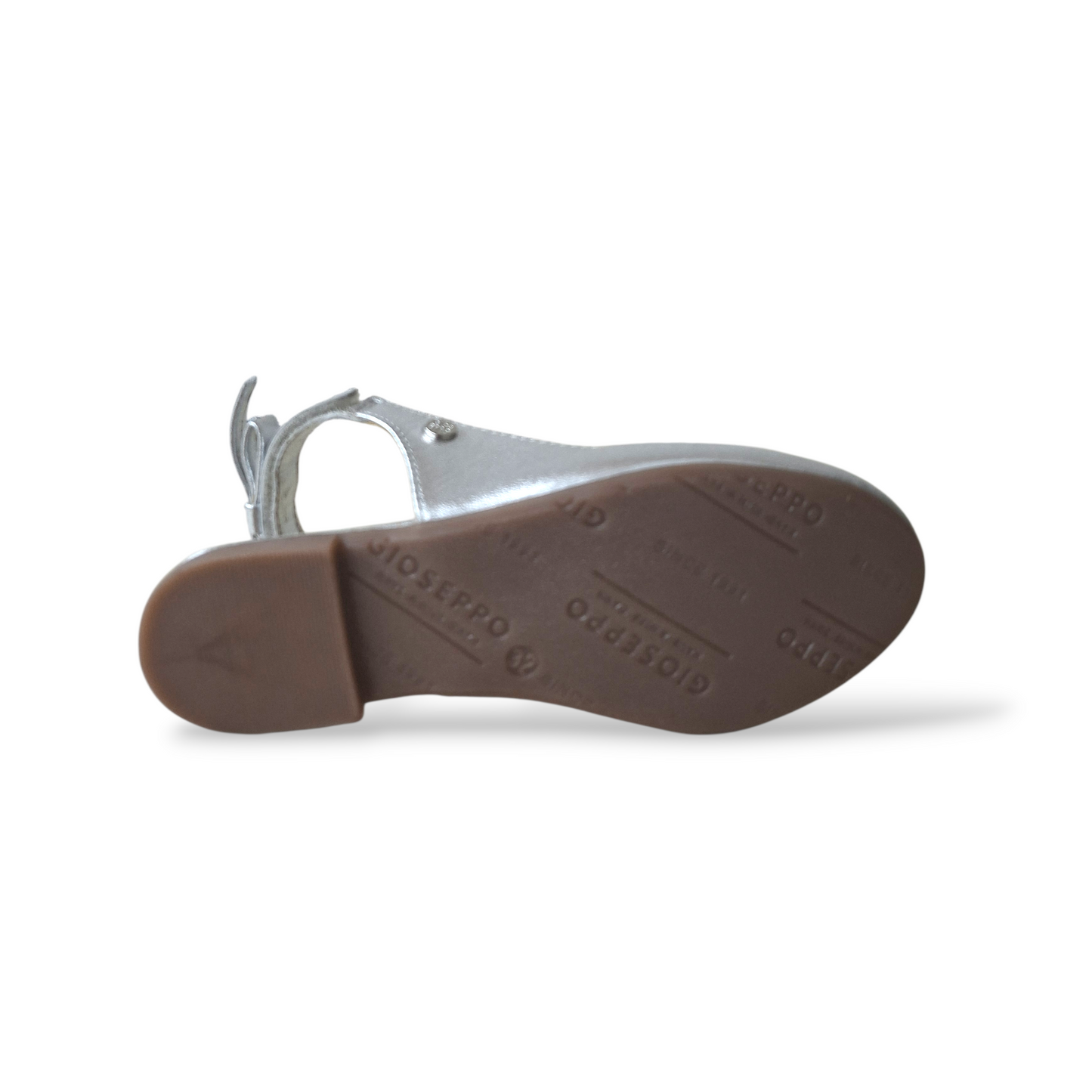 Ballerine Slingback Bambina Gioseppo Bagley | Pelle Argento Velcro Fiocco Eleganti