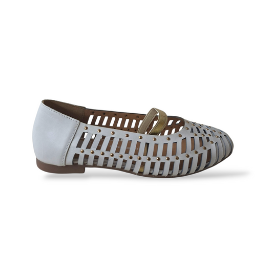 Ballerine-traforate-bambina-Gioseppo-Palayan-bianco-platino-pelle-Scarpetteria-Gica-Trani
