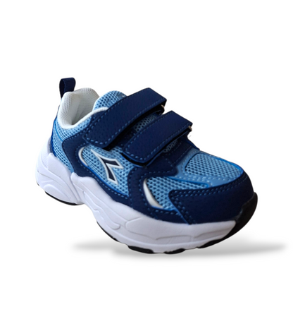 Diadora Alley 101.183109 – Scarpe Bambino Blu Celeste | Scamosciato e Doppio Velcro | Taglie 22-27