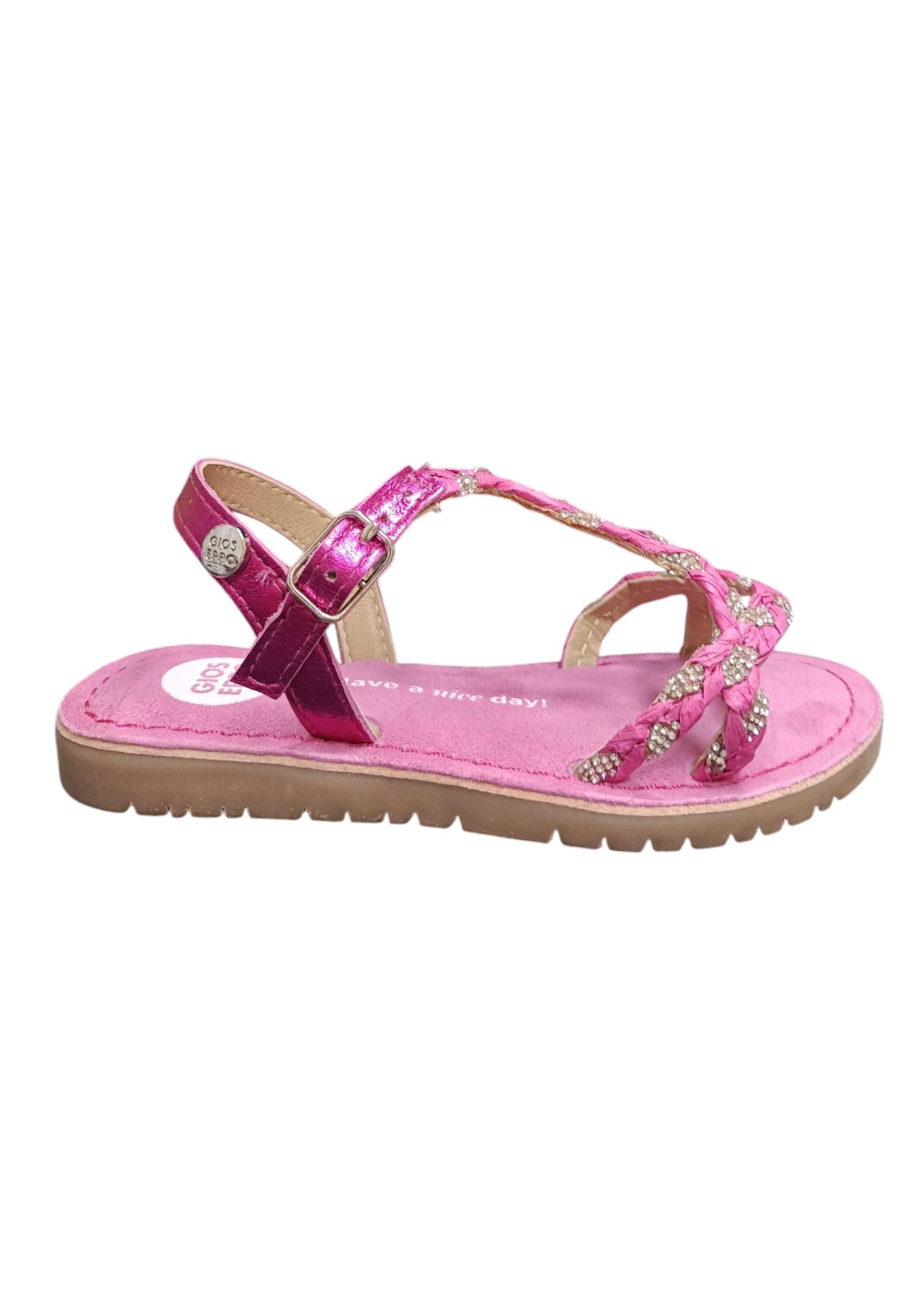 Sandalo bambina Gioseppo Wenham fuxja pelle fibbia comfort elegance