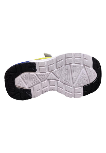 Scarpe sneakers Bambini e ragazzi PUMA TRINITY  bianco-nero-giallo laccio elastico e velcro