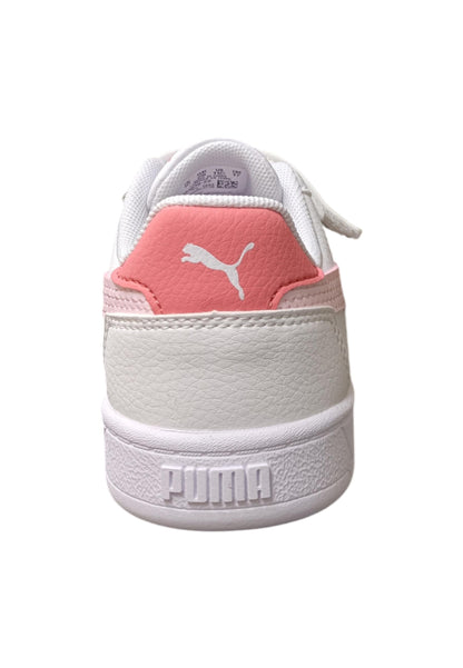 Scarpe sneakers Bambine e ragazze PUMA CAVEN  bianco-rosa laccio elastico e velcro