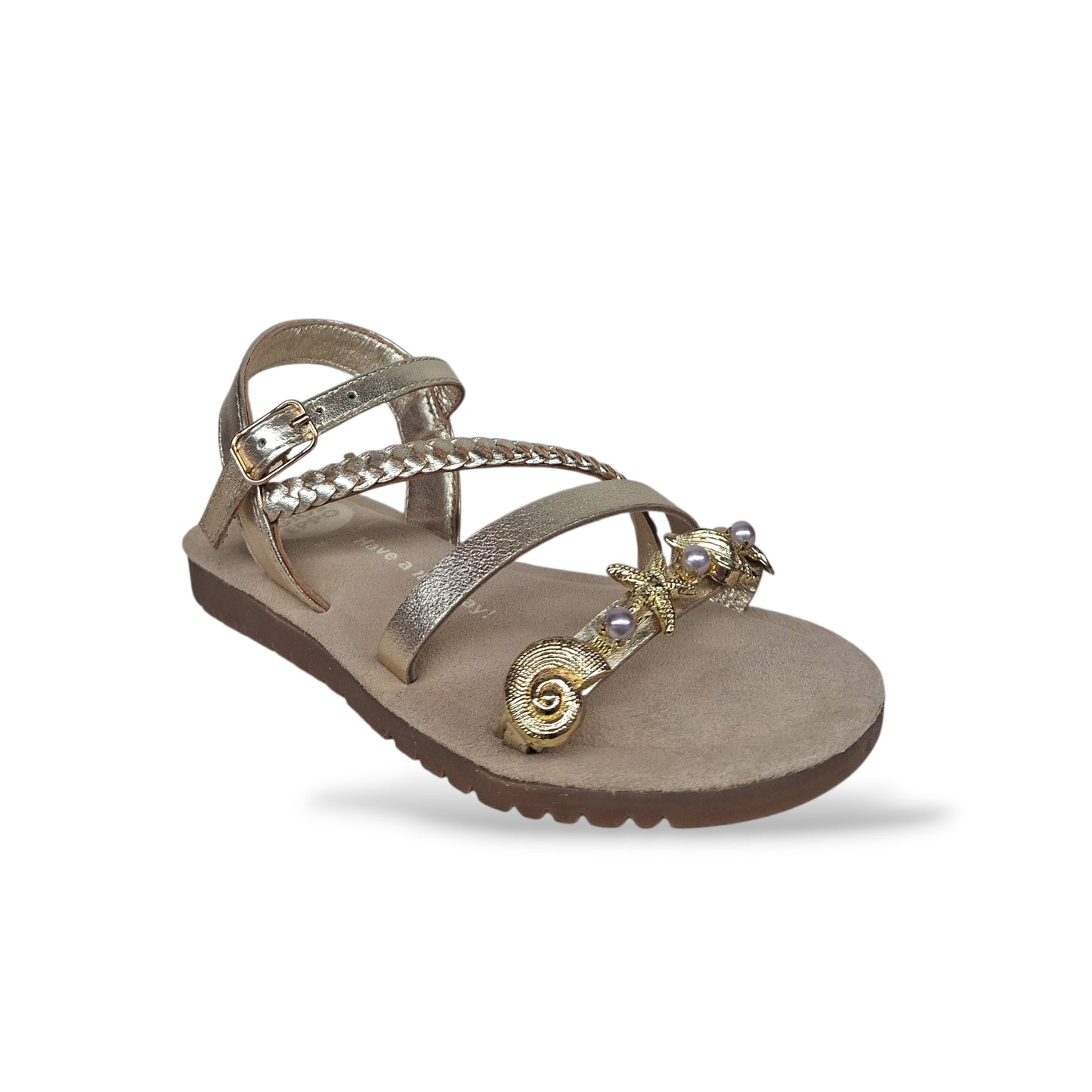 Sandali Bambina e Ragazza GIOSEPPO ERDUT 78877 Oro – Pelle con Fibia, Taglie 26-39