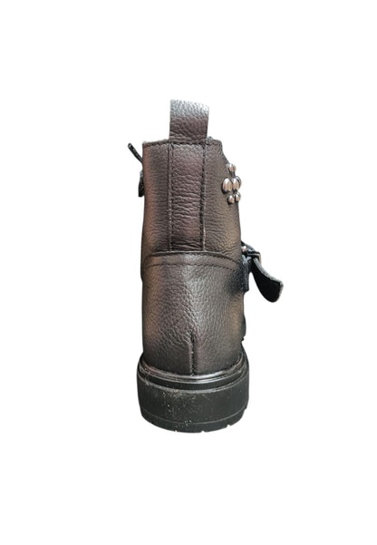 Stivaletti bambina Shooterino Shoort nero pelle - Stile urban con zip laterale