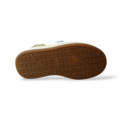 Calzature bambino 2B12 Baby-Mini Play pelle bianca beige verdone artigianali Scarpetteria Gica
