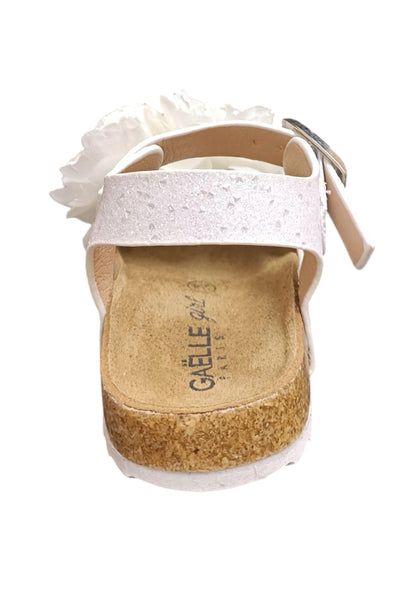 Sandali bambina Gaelle Birk bianco pelle glitter