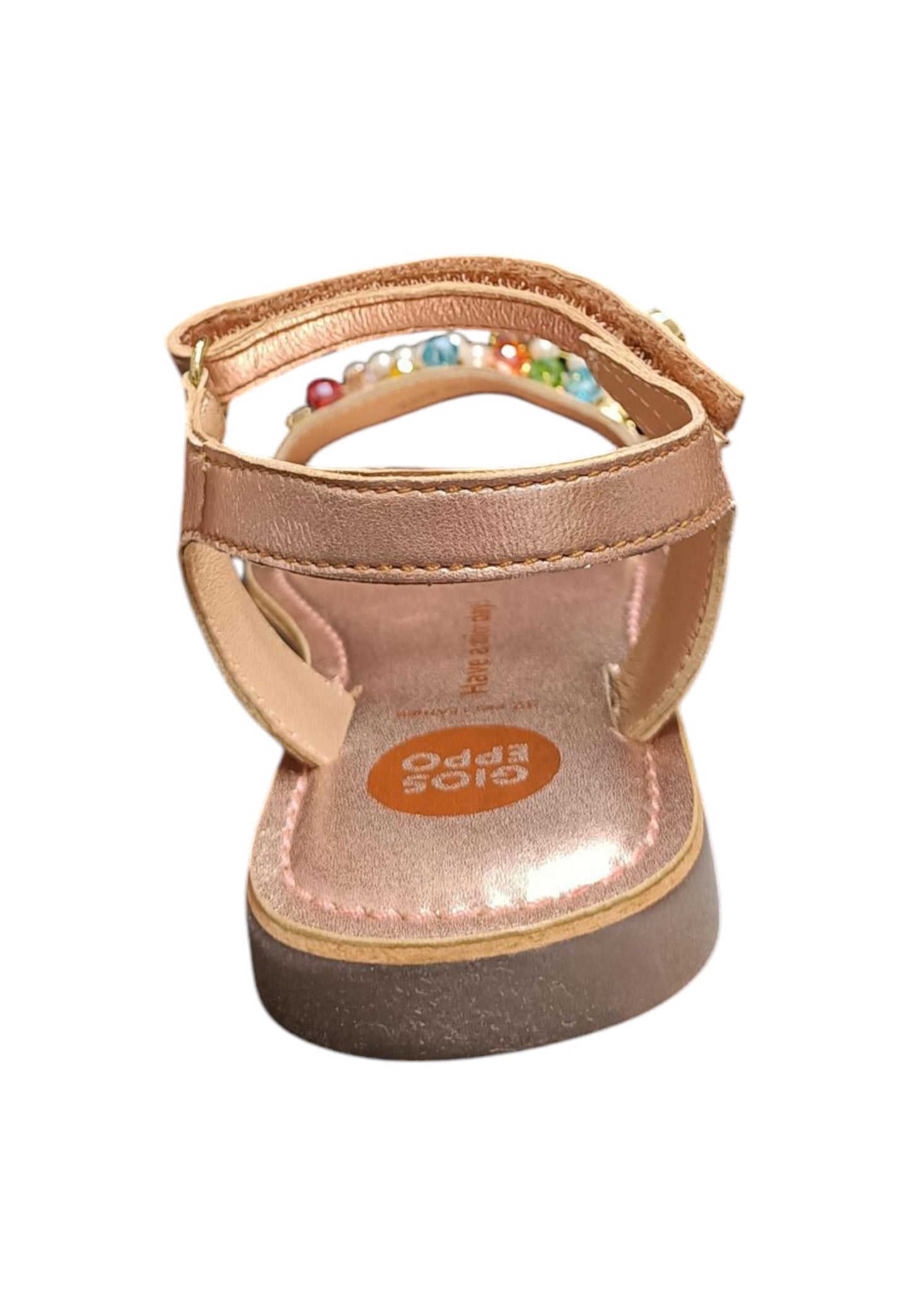 Sandalo bambina Gioseppo Effingham oro rosato pelle velcro comfort elegance