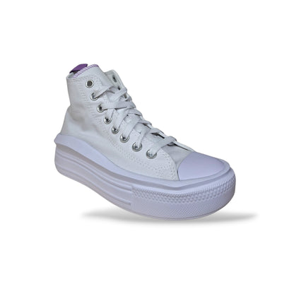 Sneakers Converse Chuck Taylor Platform A03667C Bianco Viola Donna e Ragazza | Zeppa Trendy