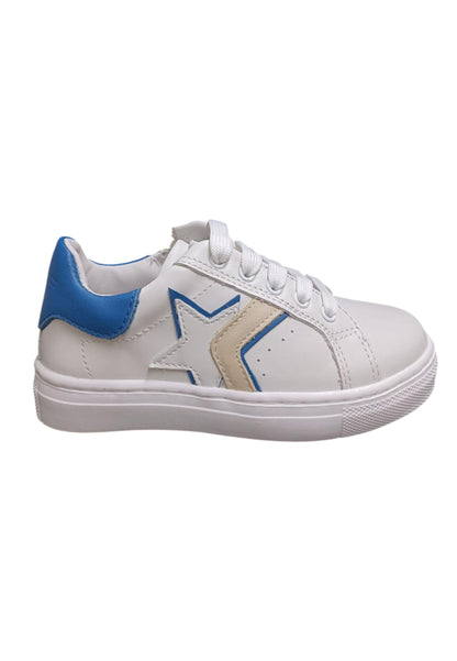 Scarpe sneaker Bambini e ragazzi balducci BUTTER  bianco-blue laccio e zip laterale