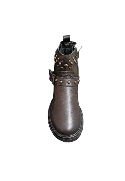 Stivaletti bambina Shooterino Shoort nero pelle - Stile urban con zip laterale