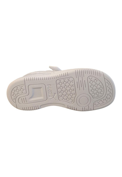 Scarpe sneakers Unisex bambini PUMA REBOUND  bianco-nero-blue laccio elastico e velcro