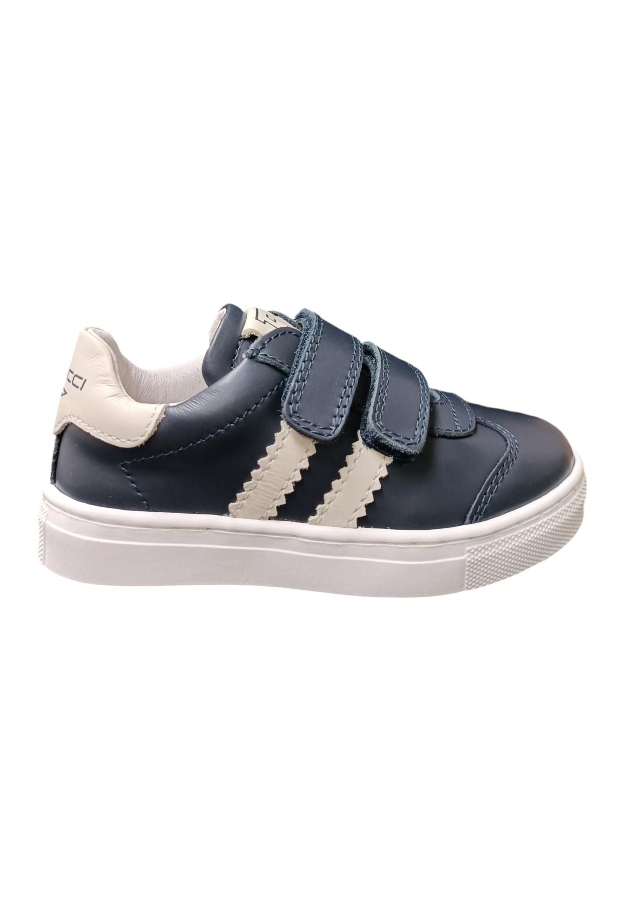 Scarpe sneakers Unisex bambini balducci BUTTER  blue-bianco laccio e zip laterale