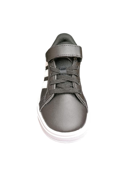 sarpe sneakers Bambini e ragazzi adidas GRAND COURT  nero-bianco laccio elastico e velcro