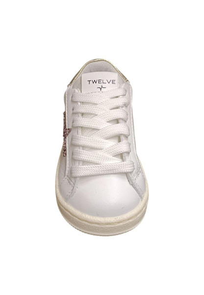 Scarpe sneakers Bambine e ragazze TWELVE gamme  bianco-glicine-platino laccio